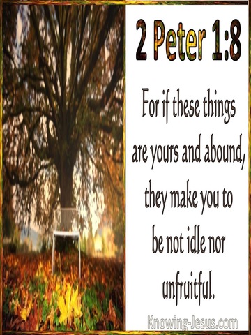 2 Peter 1:8 For If These Things Are Yours And Abound They Make You Not Be Idle Nor Unfruitful (utmost)05:12